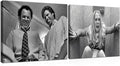 Framed Funny Movie Bathroom Canvas Wall Art Set of 2 – Black and White Vintage Comedy Movies Wall Decor, Humor White Chicks Posters Prints for Bathroom Toilet Humour Signs – 12X16in