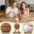 Anniversary Romantic Gifts for Husband Boyfriend, Handcrafted Crochet Basketball Keepsake, Sports Man Cave Desk Decor Room Accessories, Unique Funny Birthday Present for Him Men from Wife