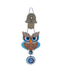 Decorative Bird Mobile Wall Hanging, Colorful Swallow Design with Flowers, Traditional Tattoo Style Art (OWL_Hanging_D_1)
