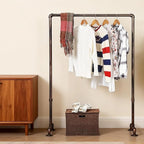 Industrial Pipe Clothing Rack 59in,Clothes Racks for Hanging Clothes,Heavy Duty Garment Display Rack