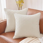Leeden 20x20 Pillow Inserts Set of 2 - Soft and Fluffy Square Decorative Pillow Forms for Couch, Bed, Sofa - 20 Inch Premium Insert (Beige, Pack of 2)