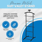 Kings Brand Furniture - Menros Metal Suit Valet Stand, Clothes Rack, Black