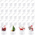 Uiifan 32 Pcs DIY Snow Globe Water Globe 4 Inches Clear Plastic Snow Globe with Screw Off Cap Fillable Water Globe Jar for DIY Crafts Christmas Display Home Decoration Kids Gifts