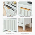 2 Flip Drawers Shoe Cabinet Storage for Entryway, Narrow Shoes Organizer Cabinet for Front Door Entrance, Free Standing Hidden Wooden Hallway Shoe Rack(White)
