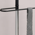 Kings Brand Furniture Luca Valet Stand – Black/Chrome Metal Freestanding Suit Rack and Clothes Organizer with Clothing Bar, Trouser/Tie Holder & Accessory Tray, Modern Design for Bedroom, Closet