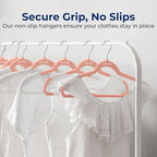 SereneLife 30 Pcs Pink Velvet Clothes Hangers - Non-Slip, Heavy Duty Hanger Set with 360° Swivel Hook, 10 lbs Weight Capacity, Lightweight, Ultra-Thin, Wrinkle-Free, Perfect for Closet Organization