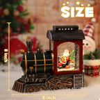 Santa Red Train Christmas Snow Globe Lantern-Glittering Light Up Musical Snow Globe Christmas Decorations, 6H Timer, USB & Battery Operated, Santa Indoor Home Décor