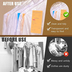 30 Pack Clear Dress Covers for Hanging Plastic Garment Bags 23.6 x 51.2 Inch Transparent Dry Cleaning Bags Dust-proof Garment Covers for Dry Cleaner, Home Storage, Travel