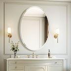 USHOWER Bathroom Mirror for Over Sink, 24x36 Inch Oval Frameless Mirror, Beveled and Polished, Decorative Wall Mirror for Bathroom, Bedroom, Vanity, Entryway, Modern and Elegant