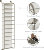 Whitmor 36 Pair Over The Door Shoe Organizer, 12 Tier Hanging Shoe Organizer, Heavy Duty Metal & Mesh Shoe Holder, Hanging Shoe Rack for Closet Organizer & Storage, 69"L x 21.7"W x 7.5"H, Mocha