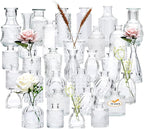 Brajttt Glass Bud Vase Set of 32 pcs,Bud Vases in Bulk,Small Vases for Centerpieces, Mini Flower Vase Bulk for Rustic Wedding Home Table Decorations