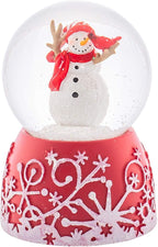 Holiday Red Glitterdome 4.75 x 3.25 Resin 80MM Snow Globe Plays Jingle Bells