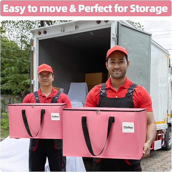 Extra Large Moving Bags with Zipper - Heavy Duty Tote for Packing Clothes, Durable Storage Bin Organizer, Multipack Set
