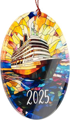 Cruise Ship Ornament, Travel Christmas Ornaments, Family Vacation Keepsake Ornament Gift for Cruise Lover, Hanging Christmas Tree Decor for Travelers, Holiday Keepsake for Ocean Adventure Fans