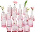 Pink Glass Bud Vases Set of 20, Small Flower Vases for Wedding Centerpieces,Pink Bud Vases in Bulk Glass Vase for Table Decoration,Home Decor (Pink-20pcs)