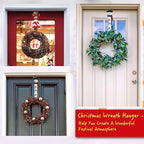 2 Pack Candy Cane Snowman Wreath Hangers for Front Door,Christmas Decoration Metal Over The Door Single Wreath Hook Ornament Door Wreath Hanger,Door Hanger for Wreath Front Door