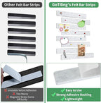 Felt Pin Board Bar Strips Self-Adhesive Lightweight Bulletin Board Strips No Damage for Wall Better Than Cork Board Decorative Memo Boards with 40 Push Pins for Home Office Classroom, 8 Pack