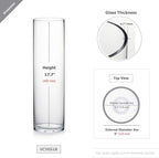 WGV Cylinder Vase Bulk, Diameter 5", Height 18", Clear Glass Floral Planter Container, Tall Centerpiece Arrangement for Wedding Party Event Home Office Decor, 6 Pieces