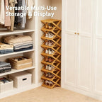 The 9-Tier No-Assembly Bamboo Rack, 2026 Upgraded Foldable Bamboo Shoe Rack, Space-Saving Organizer for Shoes, No Assembly Narrow Shoe Shelf for Entryway Closet Dorm (Brown,7-Tier)