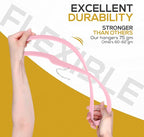 Premium Velvet Hangers 50 Pack Ultra Thin Non Slip Adult Felt Space Saving Suit Hanger for Closet Heavy Duty Coat Pants Jackets Dress Hangers 360° Swivel Hook Hold Upto 10 lbs Pink