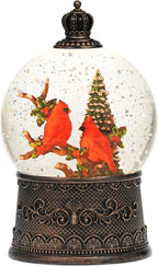 Cardinal Snow Globe, Lighted Christmas Snow Globes with Timer, Swirling Musical Glittering Snowglobe Lantern for Christmas Decorations(Cardinals)