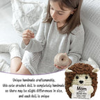 Inspirational Handmade Crochet Hedgehog, Positive Emotional Support Brown Hedgehog, Valentine's Day Gift, Birthday Thanksgiving Basket Gift for Home Decorations