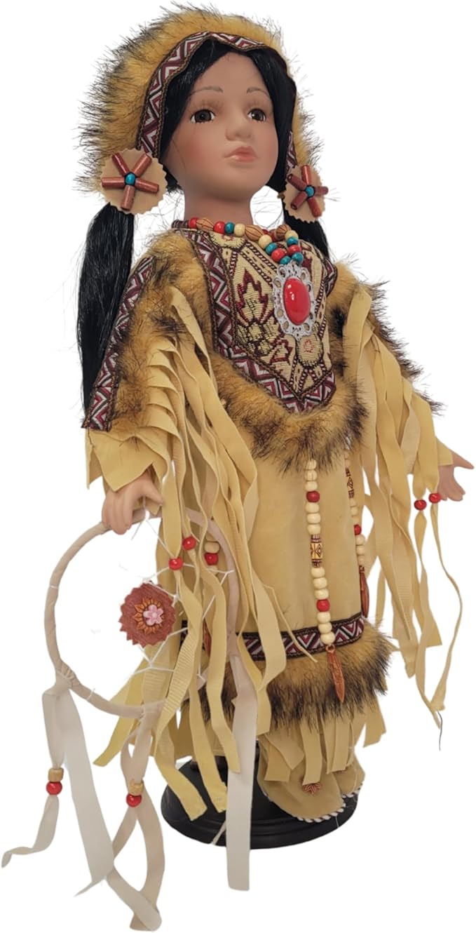 KINNEX COLLECTIONS SINCE 1997 16" Collectible Native American Indian Porcelain Doll (RAMITA) D16694