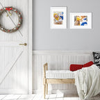 Egofine A4 Picture Frames Set of 4, Made of Solid Wood Covered by Plexiglass 5x7 and 6x8 with Mat or A4 whitout Mat, for Table Top Display and Wall Mounting Photo Frame White