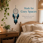 Dream Catchers for Adults Room Decor Blue Feather Dreamcatcher for Kids Boys Bedroom Wall Art Ornament Hanging Craft Gifts