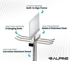 Alpine Wet Umbrella Bag Stand - Umbrella Bags Disposable with Stand, Wet Umbrella Bag Holder, Commercial Umbrella Holder with Free 100 Large Plastic Umbrella Bags Disposable (Stainless Steel)