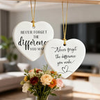 Never Forget the Difference You Make - Thank You Gifts, Appreciation Gift, Midwife Gift, Farewell, Going Away, Goodbye, Inspirational, Retirement Gifts for Coworkers | Ceramic Heart Christmas Ornament