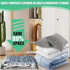 10 Pack Vacuum Storage Bags, Space Saver Bags, Compression for Comforters and Blankets, Sealer Clothes Storage with Hand Pump. (2J/2L/3M/3S)