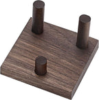 Hipiwe Rock Display Stand Three Peg Easel Holder with Square Base Walnut Display Stand for Geodes Mineral Agate Collectibles, 3.3" L x 3.3" W x 2.1" H