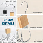 2Pcs Multifunction Belt Hanger, 360° Rotatable Belt Organizer | Hold Up to 24 Belts – Hanging Holder Storage Hook for Belt, Bra, Tie, Scarf, Purse & Tank Tops, Silver