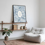 Framed Slow Down Youre Doing Fine Music Posters Motivational Quote Wall Art Blue Victorian Floral Inspirational Canvas Print Vintage Aesthetic Positive Affirmation Office Home Calming Decor 8x12inch