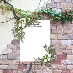 2 Pieces Front Door Hanging Wreath Artificial Peony Flower Swag with Green Leaves Silk Vine Garland Decorative for Arches Suitable for Kitchen Wall