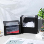 20 Pcs Hat Boxes for Shipping, Black Hat Gift Box with Window Display - Foldable Storage Container for Baseball Caps, Snapbacks, Dad Hats, Billed Caps 7.87 x 7.87 x 4.72 Inches