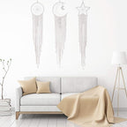 Jetec 3 Pcs Boho Macrame Dream Catcher Woven Wall Hanging Crescent Moon Star Sun Dreamcatcher with Long Tassel Large White Handmade Bohemian Home Decor Art Craft for Bedroom Room Decoration Gift