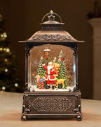 Christmas Snow Globes Light up Snowglobes Christmas Lantern with 8 Songs, 10.43" Christmas Snow Globes for kids adults, 6H Timer & Dual Power, Lighted Christmas Decorations Indoor, Gifts for Women Men