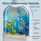 Ocean Themed Snow Globe Lantern with Music - USB or Battery Powered Light Up Water Lantern with Seahorse - Swirling Glitter Water Globe for Summer Costal Ocean Decor Gift for Ocean Lover (Seahorse)