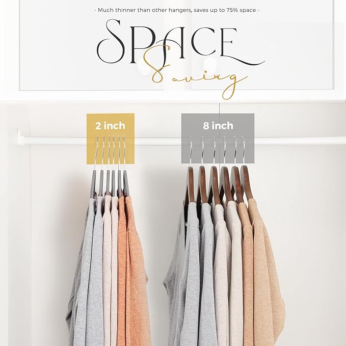 HOUSE DAY Premium Velvet Hangers 100 Pack Grey, Non-Slip Flocked Felt Hangers, Sturdy Clothes Hanger with 360° Rotatable Hook, Heavy Duty Durable Slim Coat Hanger for Closet Space Saving