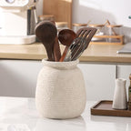 Ceramic Flower Vase, 7.48 Inch White Rustic Farmhouse Decorative Vase Pottery Wide-Mouth Vases for Home Decor Table Living Room Entryway Mantel Bookshelf Bedroom Bathroom Kitchen