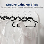 SereneLife 20 Pack Velvet Hangers – Non-Slip Clothes Hangers with Heavy Duty Design, Slim Space-Saving Coat Hangers with 360° Swivel Hook, Strong Lightweight Closet Organizer Set for Clothes (Black)
