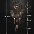 Urdeoms Large Dream Catchers for Bedroom Adult Brown Boho Dream Catcher Wall Decor with Turquoise Hanging Ornament Teen Dorm Room Decor Festival Gift