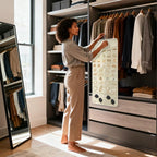 FOREGOER Hanging Jewelry Organizer with 88 Zippered Pockets, Dustproof Foldable for Travel, Accessories Organizer for Holding Jewelries Earring Organizers and Storage (Beige)
