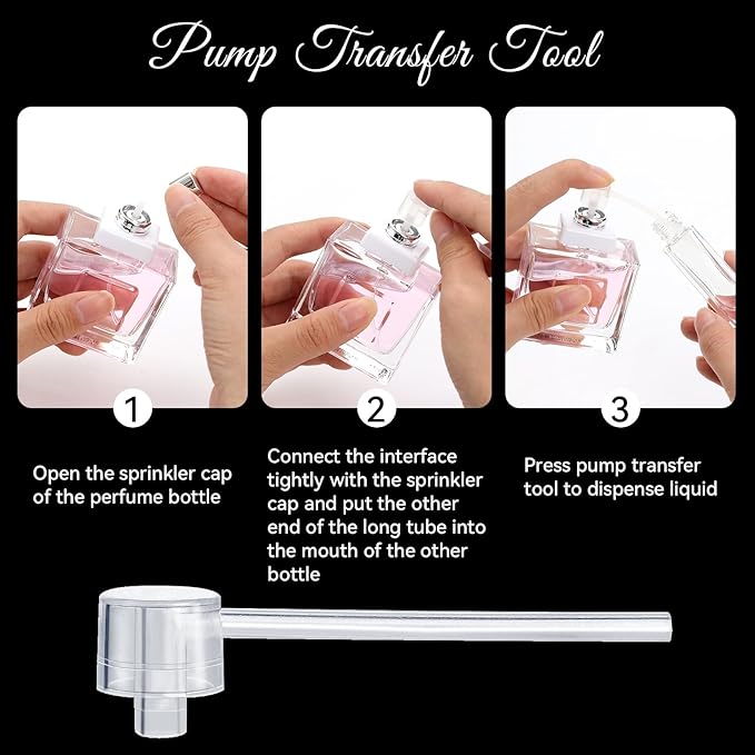 10pcs Perfume Refill Tool Kit,Plastic Perfume Dispenser Transfer Tools,Travel Refill Tool Set for Liquid Cologne Fragrance Sample Essential Oils (Clear, 10ml/10pcs)