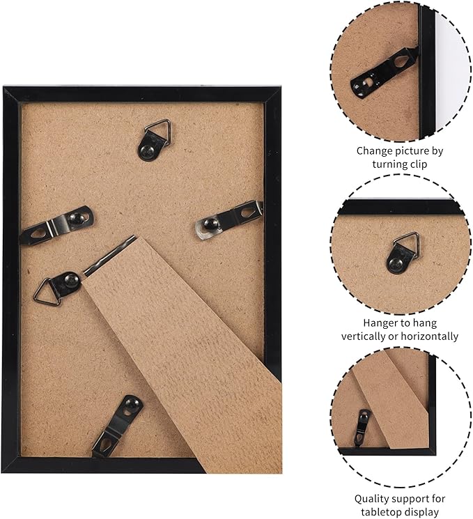Giftgarden 3.5x5 Picture Frame Set of 18, Lightweight 3.5 by 5 Frames Bulk for Gallery Wall Photo Hanging and Tabletop Display, Black