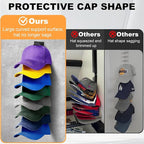 2 Pack Hat Organizer for Baseball Caps, Hat Rack for Wall, Strong Adhesive & Screw-in Cap Holder Hats Hangers for Closet Door & Bedroom