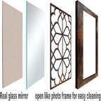 Wocred Set of 2 Rectangular Wall Mirror,Gorgeous Rustic Farmhouse Accent Mirror,Caramel Color Entry Mirror for Bathroom Renovation,Bedrooms,Living Rooms and More(11”x15”)