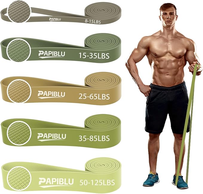 Pull Up Bands, Resistance Bands Set for Pull-Up Assistance, Exercise Bands with Door Anchor & Grip Pads for Men & Women Working Out, Physical Therapy, Muscle Training
